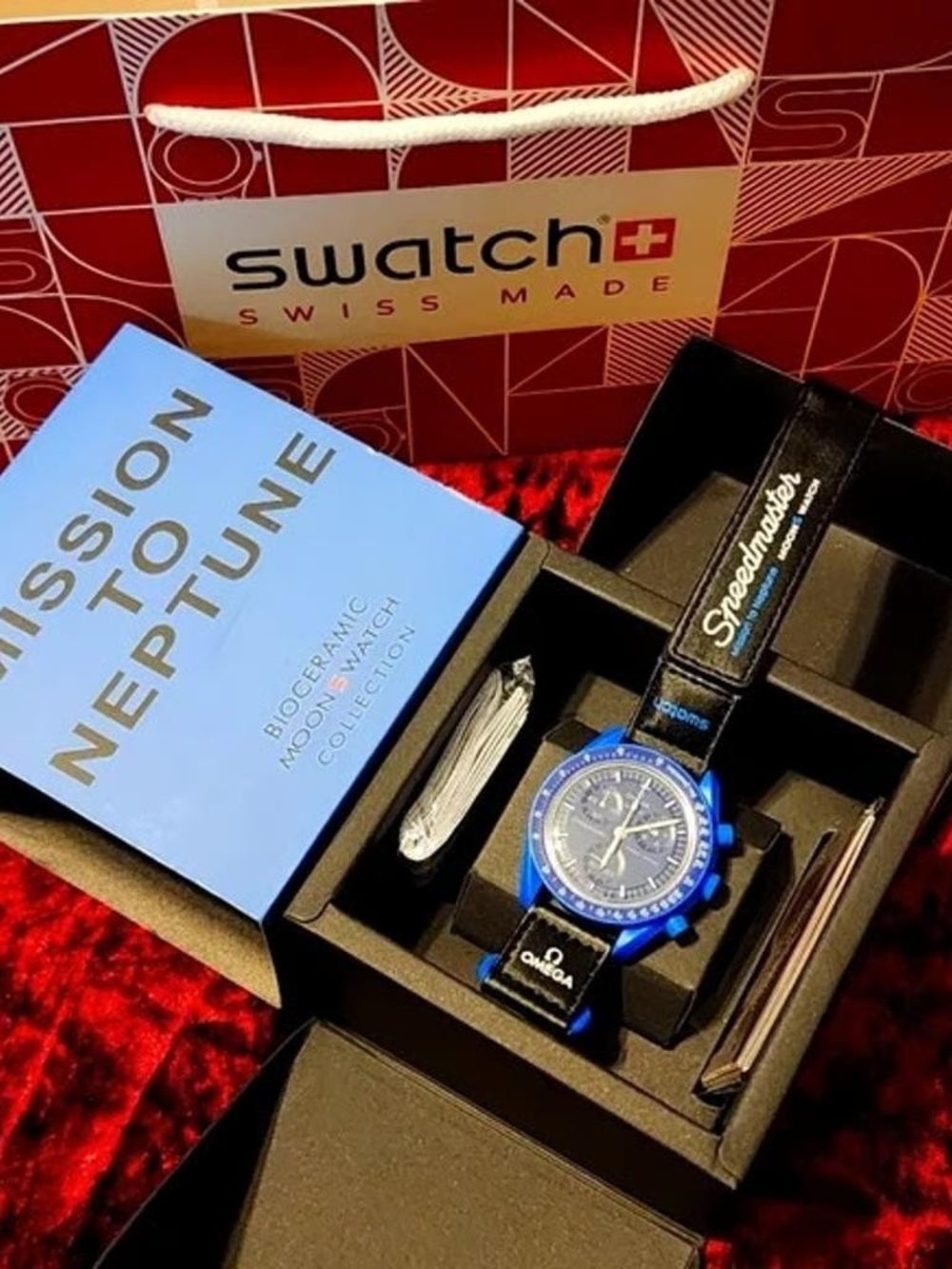 Omega Blue and Black Speedmaster Ceramic Watch